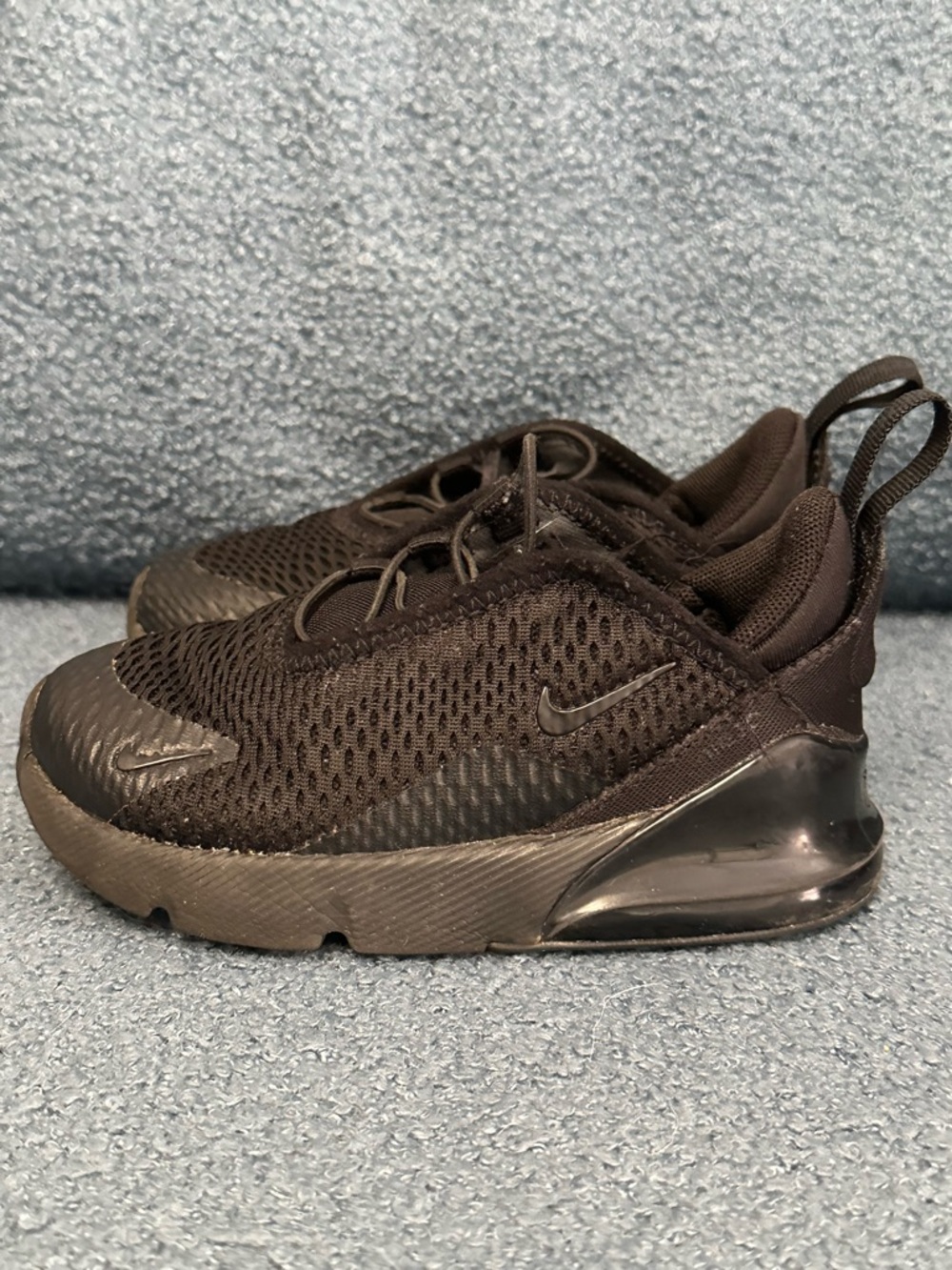 Nike Air Max 270 Kids Black Mesh and Rubber Sneakers